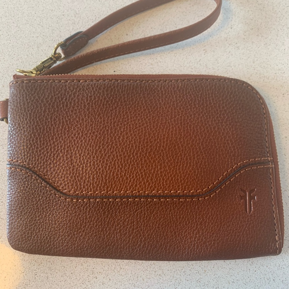 Frye leather wristlet